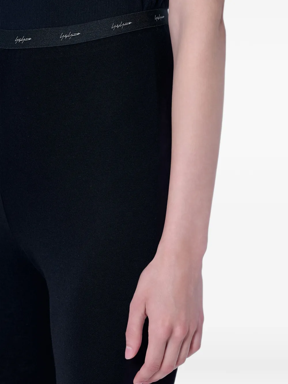 Yohji Yamamoto elasticated-waistband leggings Zwart