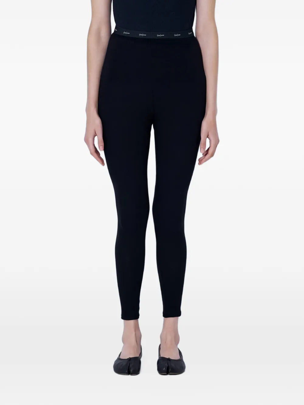 Yohji Yamamoto elasticated-waistband leggings - Schwarz