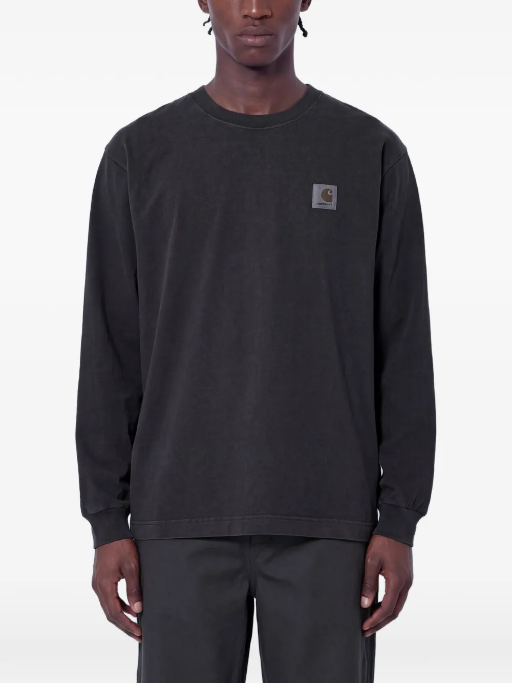 Carhartt WIP Vista logo-patch long-sleeve T-shirt Bruin