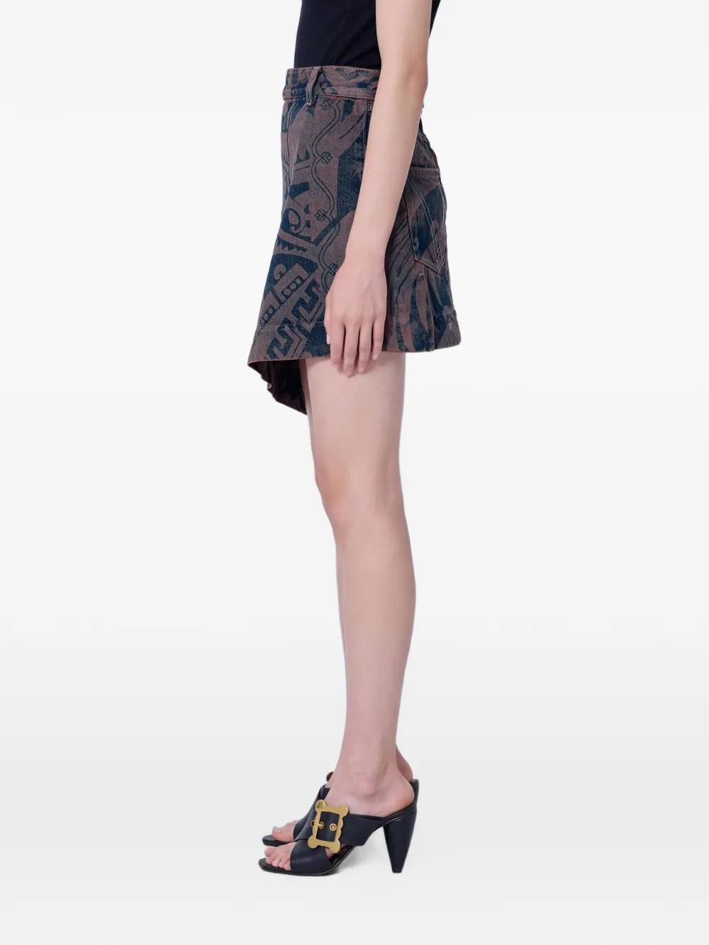 Vivienne Westwood asymmetric printed mini skirt - Braun
