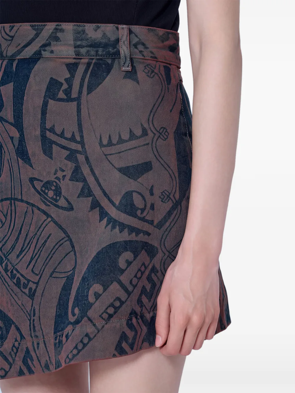 Vivienne Westwood asymmetric printed mini skirt Bruin