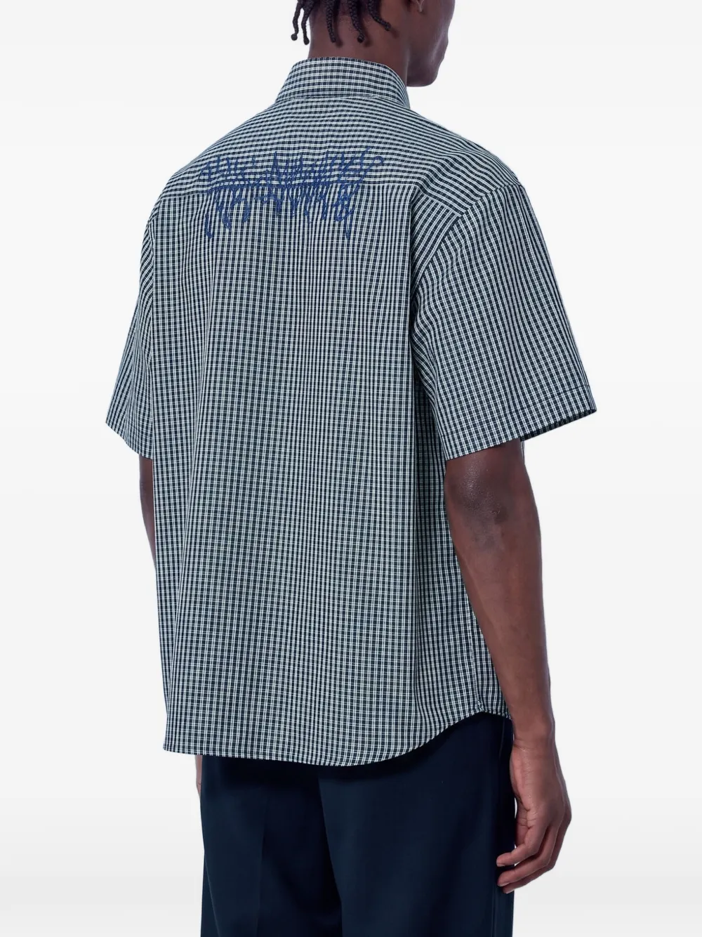 VETEMENTS checked short-sleeve shirt Zwart