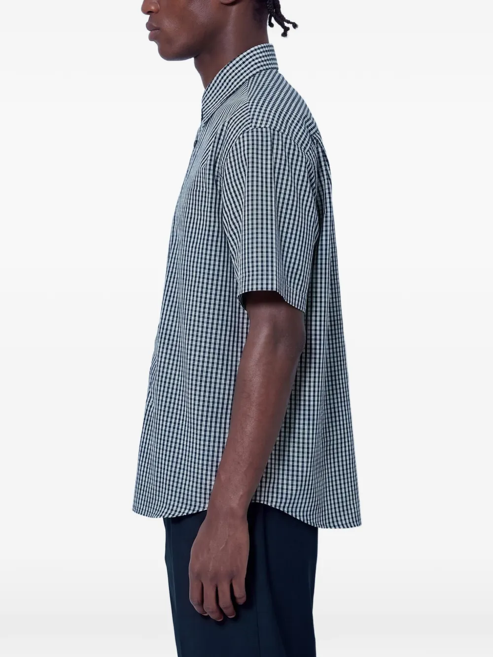 VETEMENTS checked short-sleeve shirt Zwart