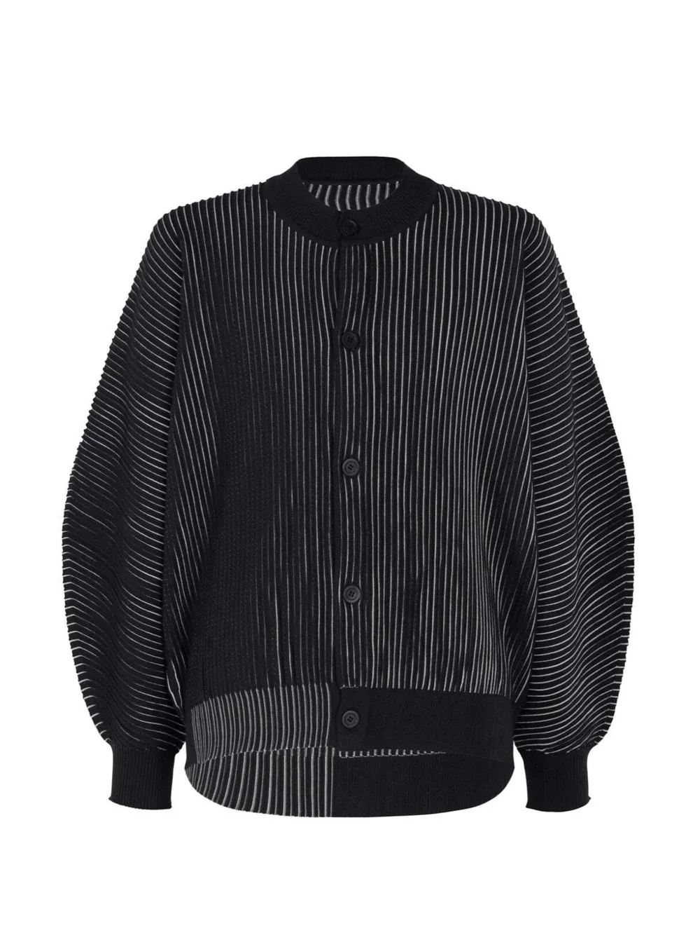 Homme Plissé Issey Miyake In The Shadow Knit pleated cardigan Zwart