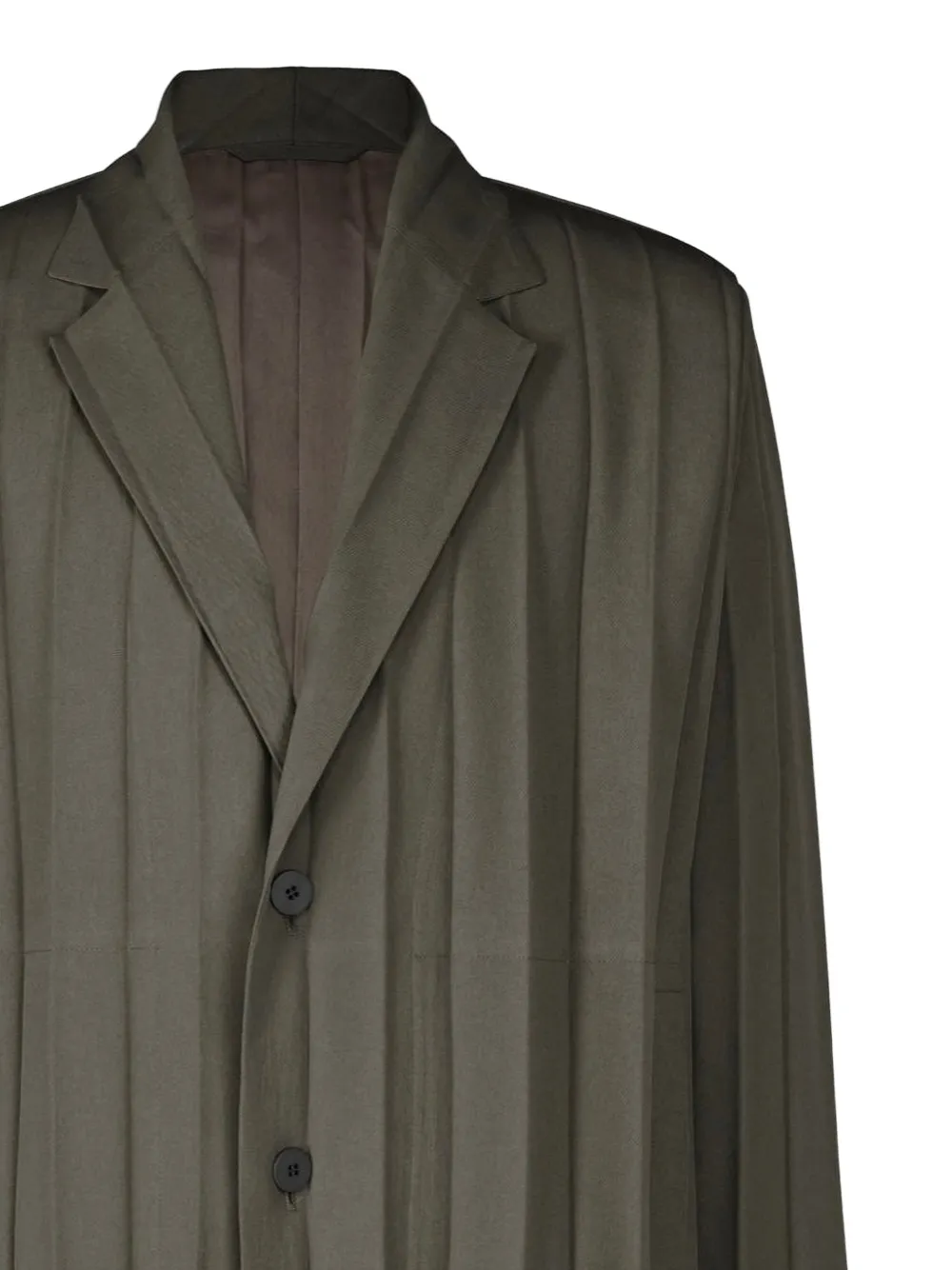 Homme Plissé Issey Miyake Edge Ensemble pleated blazer Groen