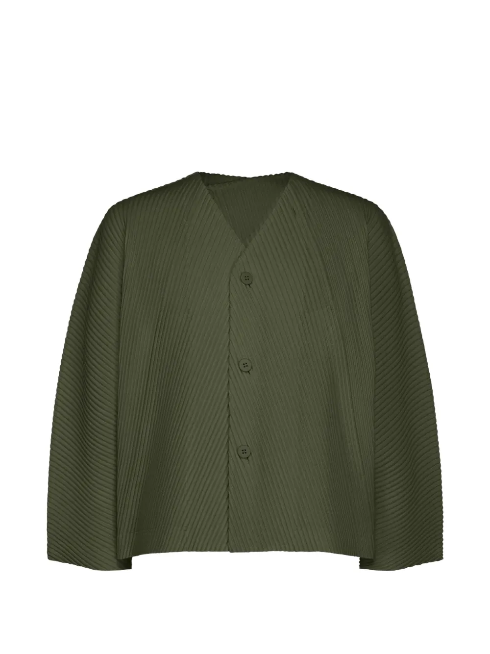 Homme Plissé Issey Miyake Slash pleated jacket - Verde