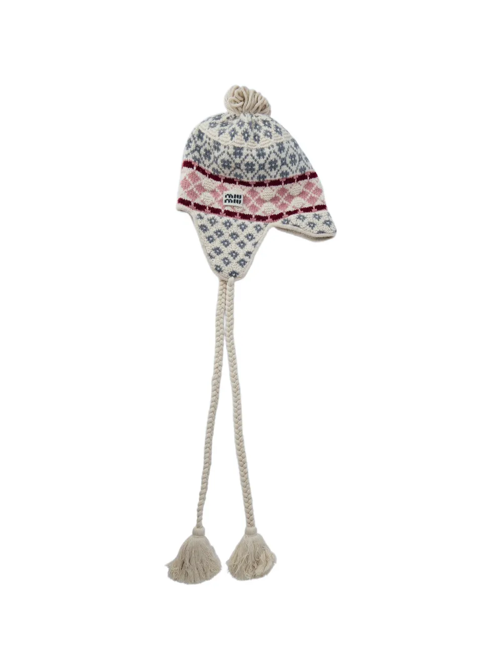 Miu pompom-top visor hat Beige