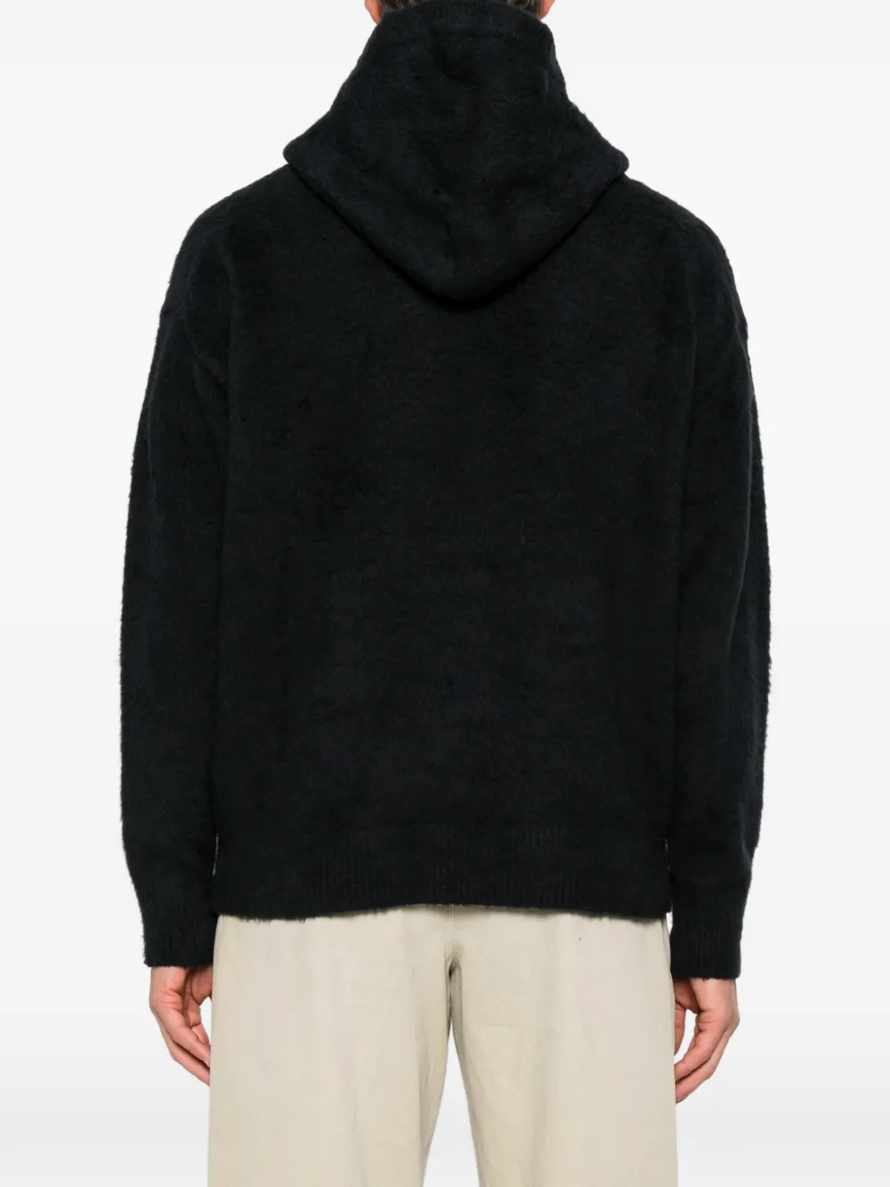Roberto Collina brushed-knit hoodie Zwart