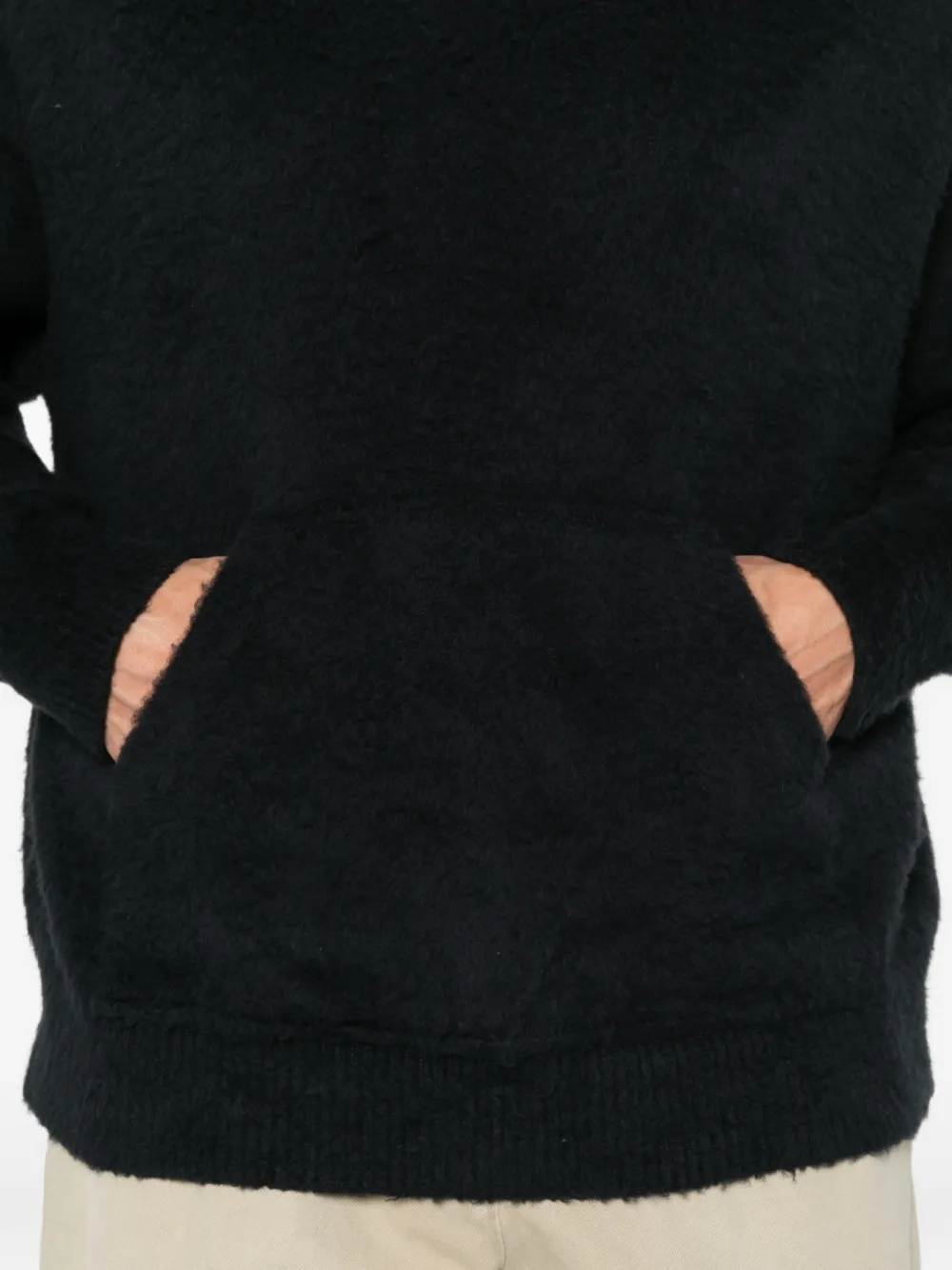 Roberto Collina brushed-knit hoodie Zwart