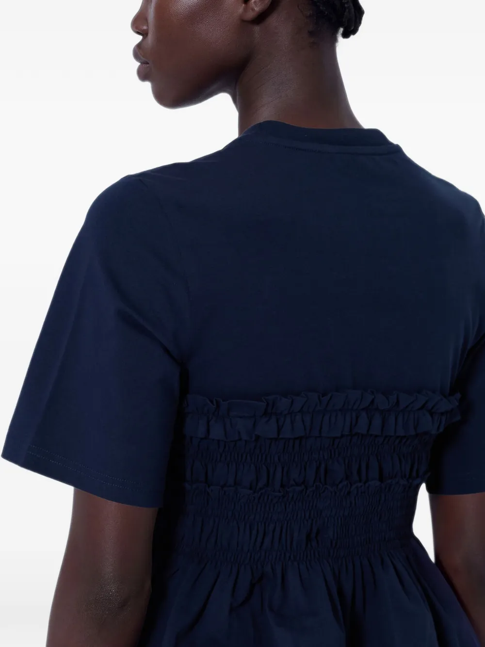 Cecilie Bahnsen Vilde ruched short-sleeve T-shirt Blauw