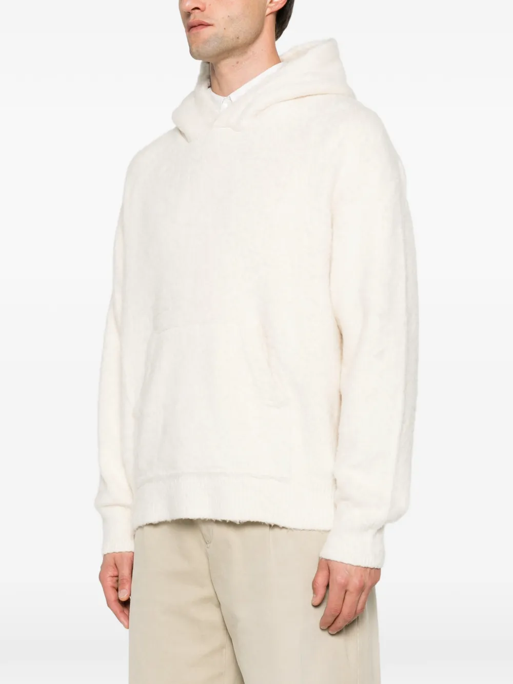 Roberto Collina bouclé-knit hoodie Beige