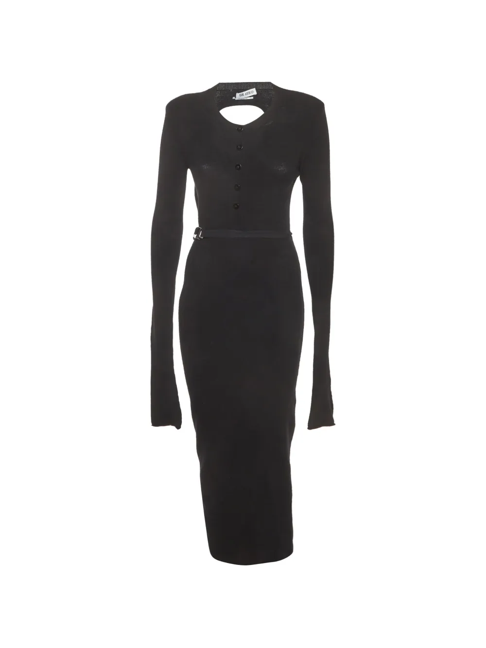 The Attico ribbed open-back midi dress - Schwarz