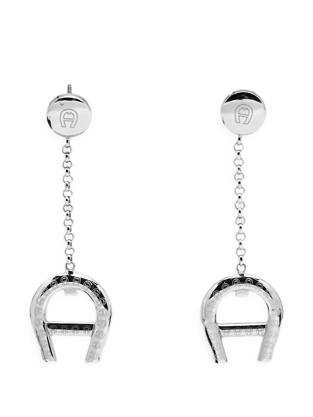 Aigner Vintage boucles d'oreilles pendantes à logo - Argent