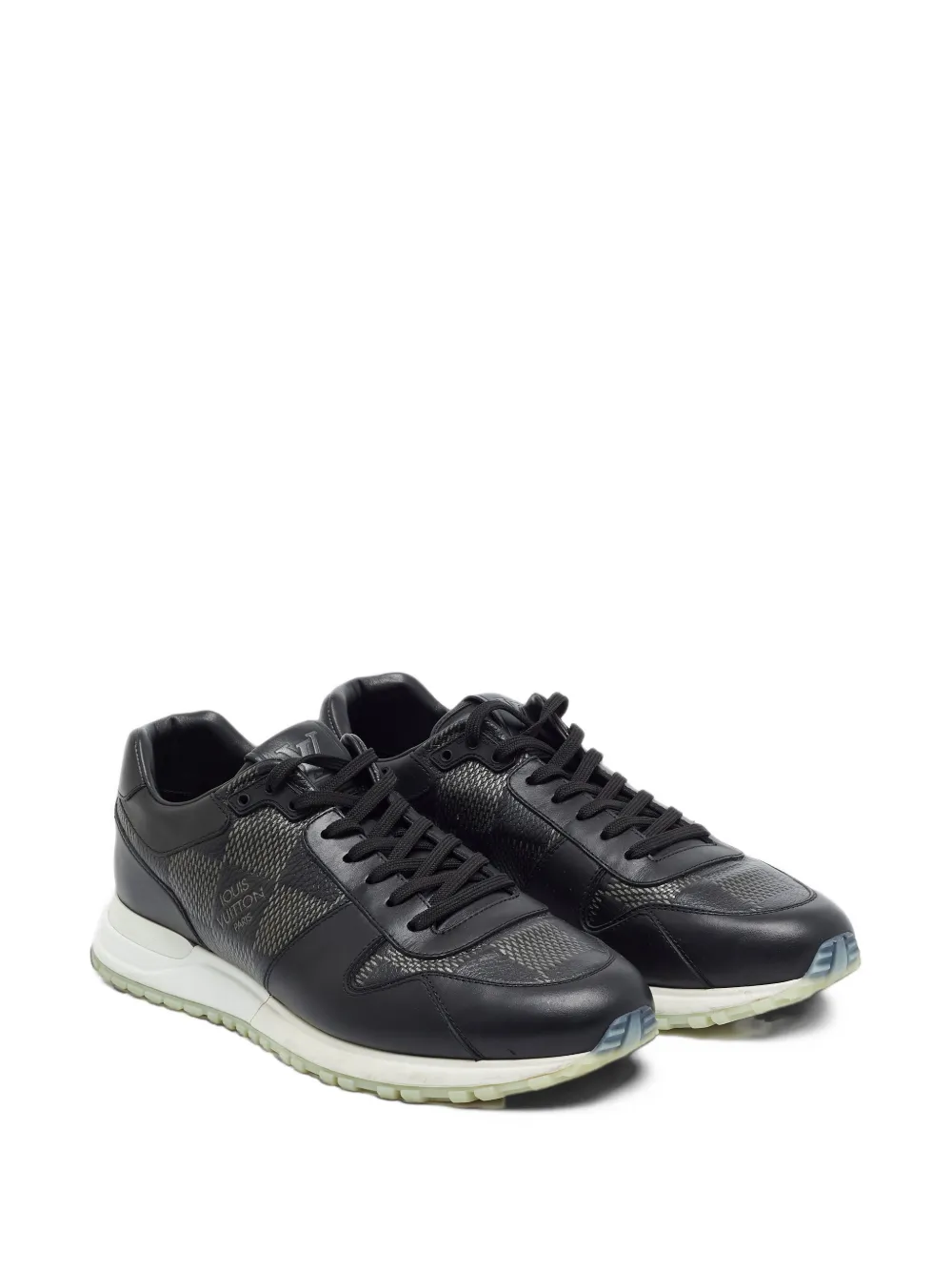 Louis Vuitton Pre-Owned Run Away Damier leather sneakers - Schwarz