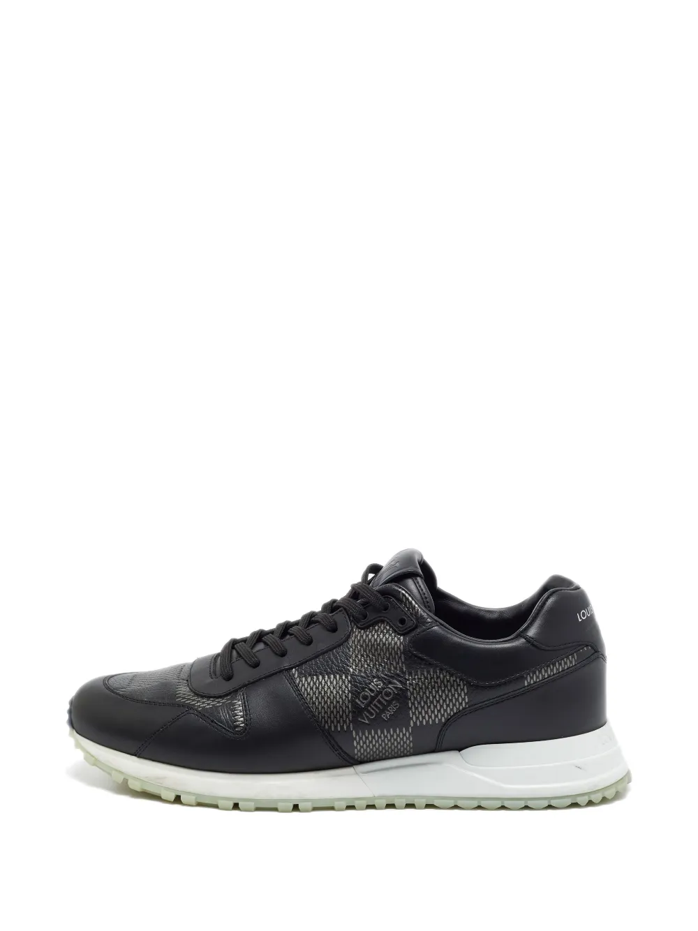 Louis Vuitton Pre-Owned Run Away Damier leather sneakers - Black