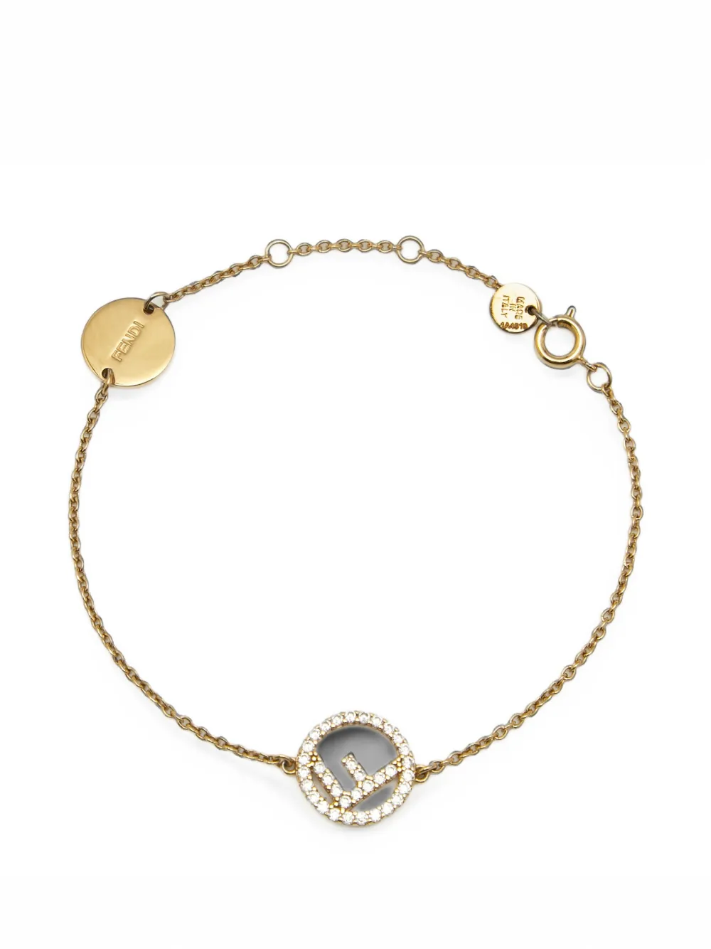 Fendi Pre-Owned F Is Fendi crystal-embellished bracelet - Gold