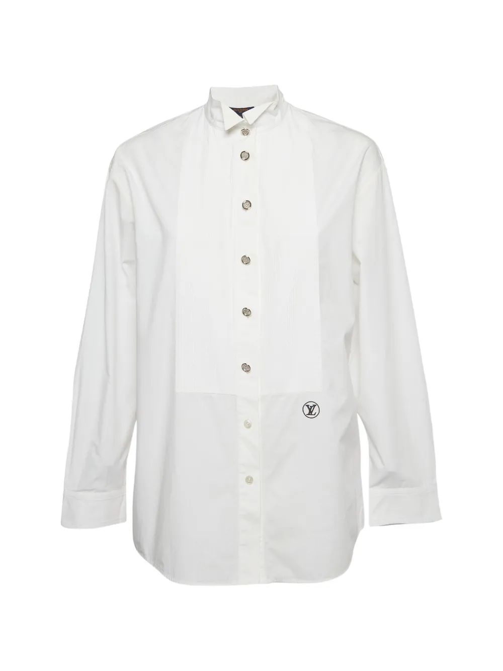 Louis Vuitton Pre-Owned pleated bib tuxedo shirt - Bianco