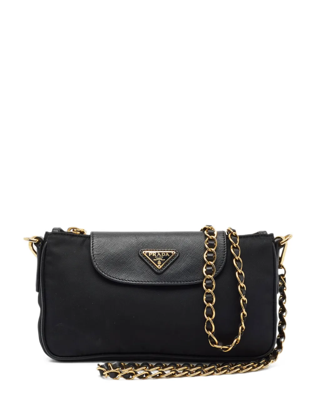 Prada Pre-Owned small logo flap shoulder bag - Schwarz