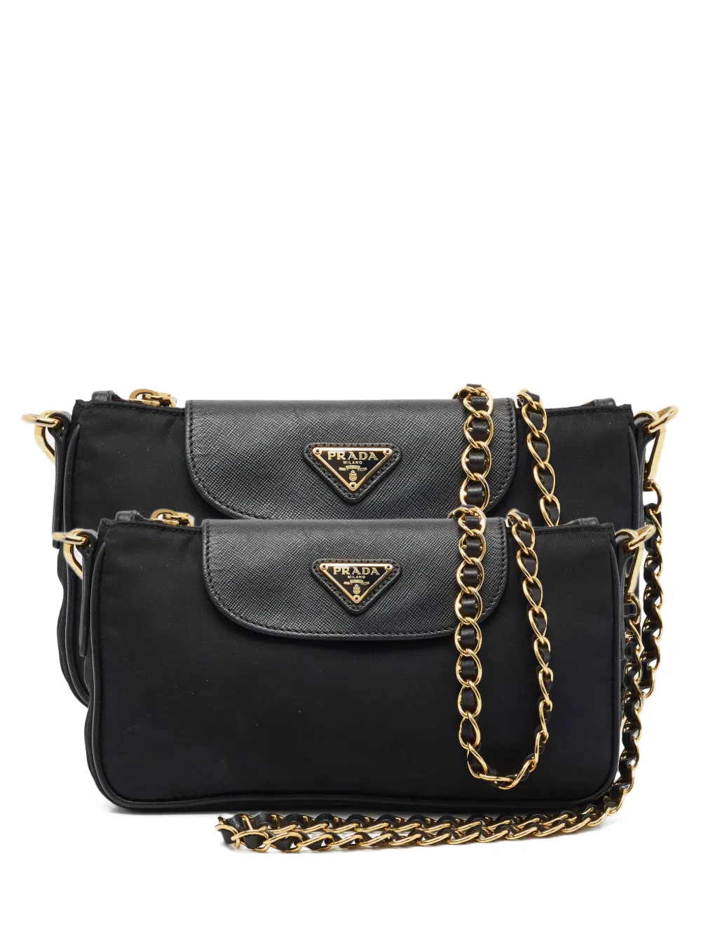 Prada Pre-Owned small logo flap shoulder bag - Schwarz