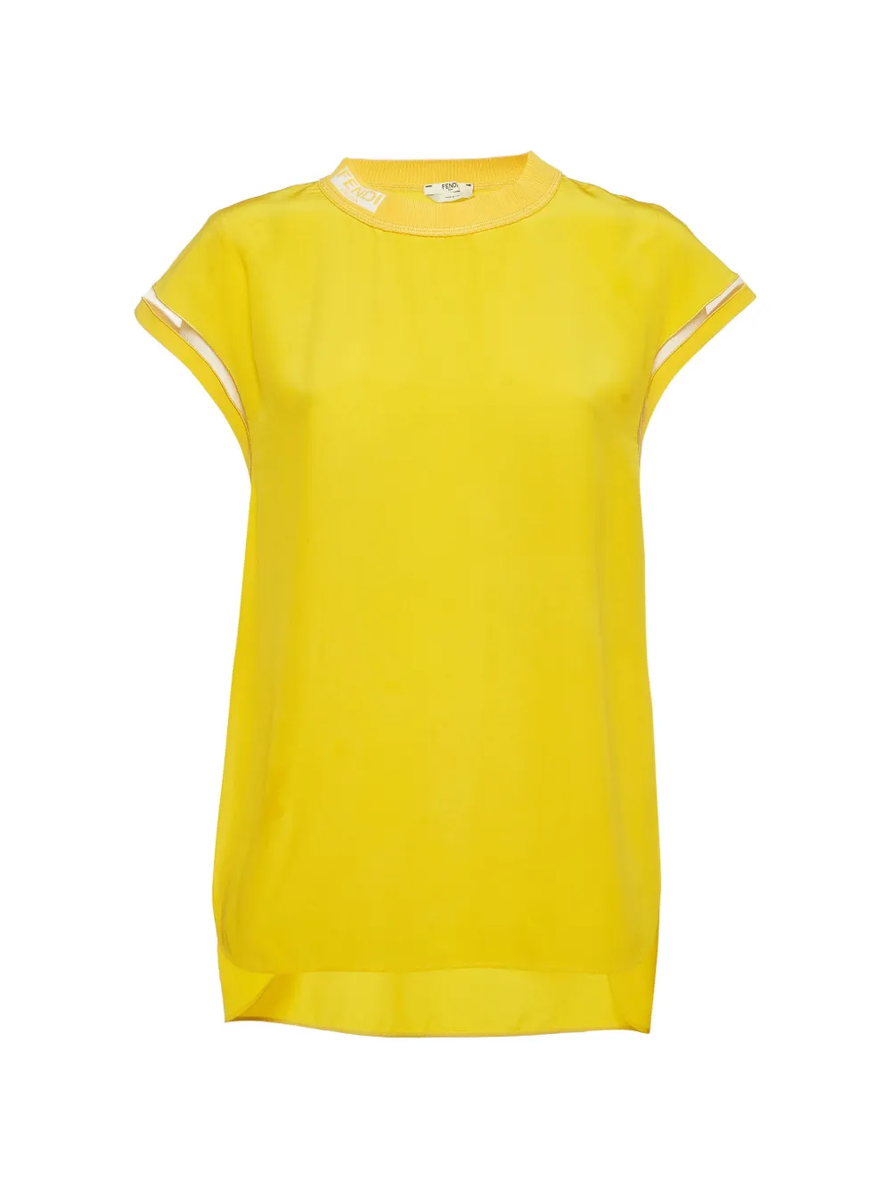 Fendi Pre-Owned crepe de Chine logo top - Jaune