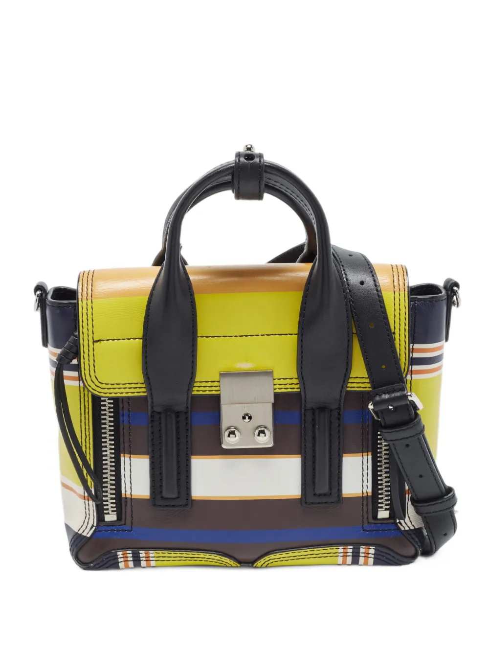 3.1 Phillip Lim Pashli stripe leather tote bag - Yellow