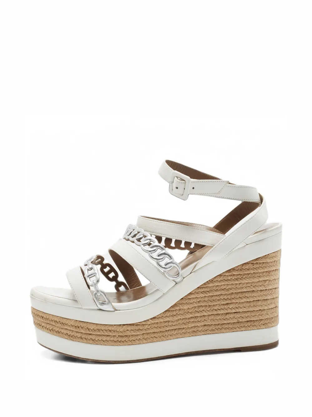 Hermès Pre-Owned strappy platform wedge sandals - Weiß