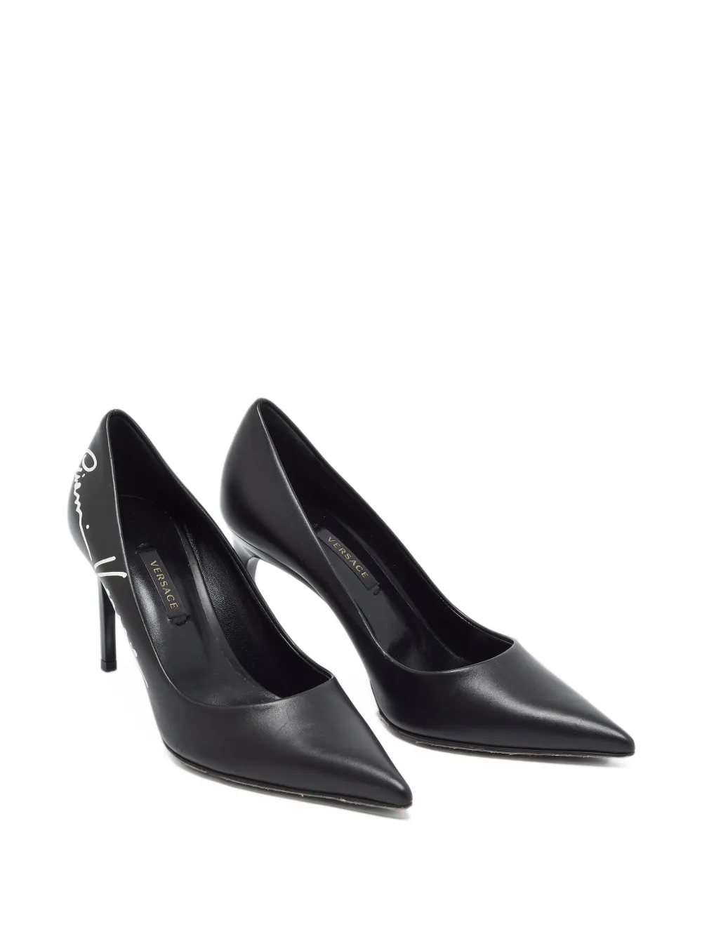 Versace Pre-Owned pointed-toe leather pumps - Black