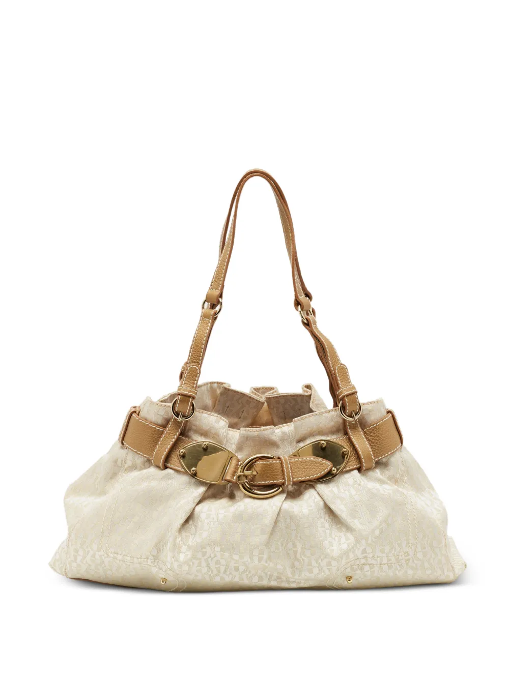 Aigner Vintage monogram buckle satchel bag - Neutrals