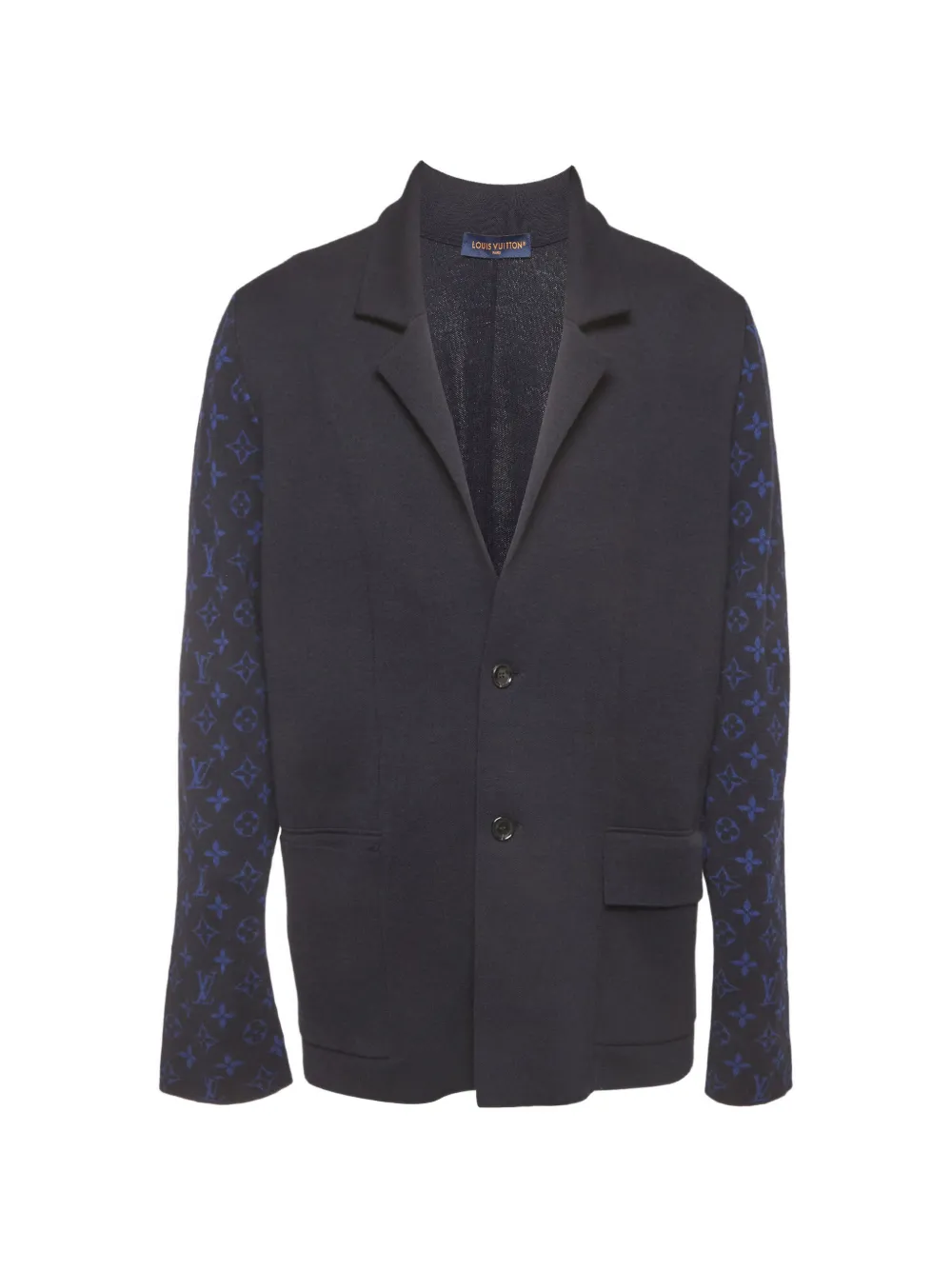 Louis Vuitton Pre-Owned Monogram wool-knit blazer - Bleu Louis Vuitton Pre-Owned Monogram wool-knit blazer - Bleu