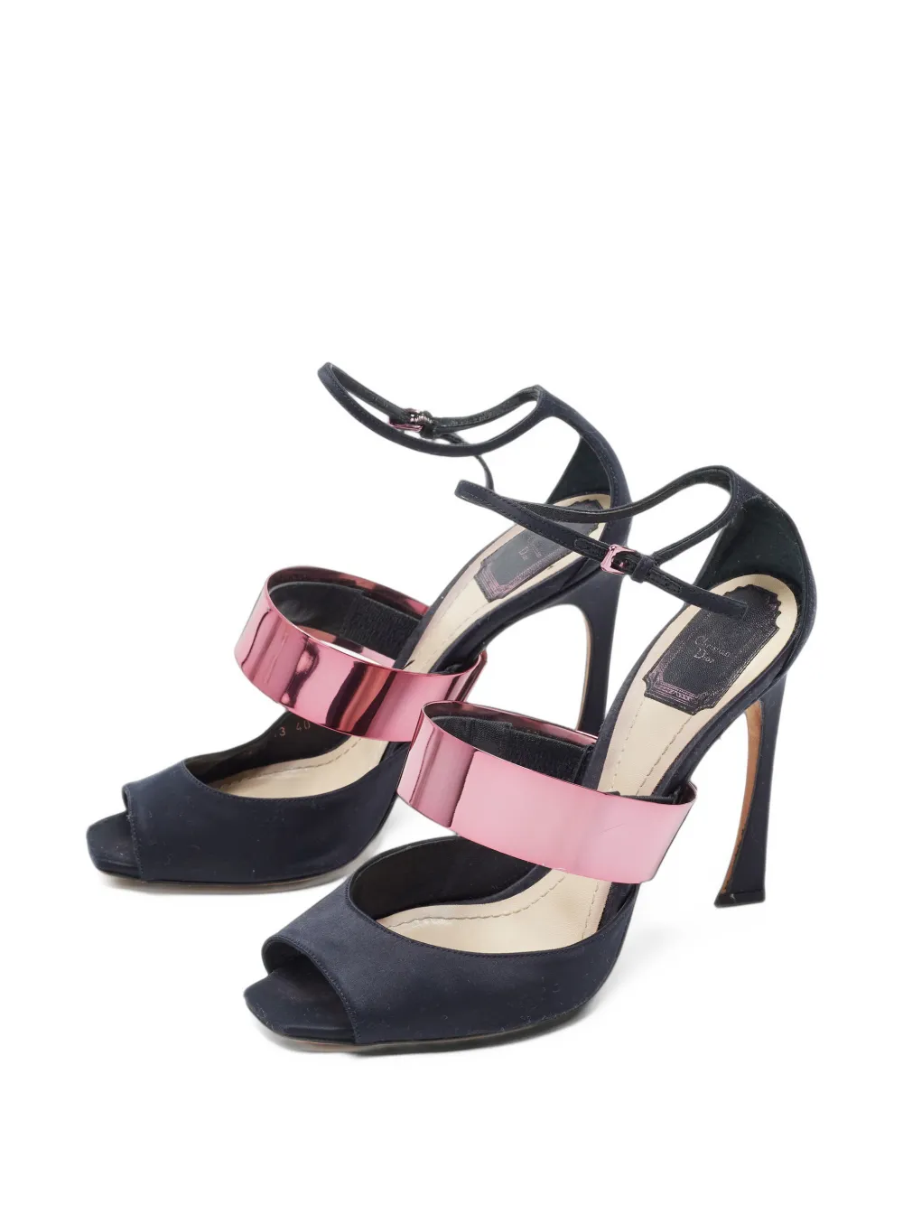 Christian Dior Pre-Owned Peeptoe-Sandalen mit Knöchelriemen - Blau