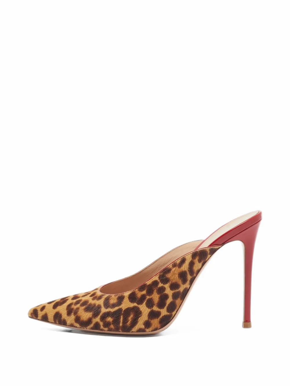 Gianvito Rossi leopard-print pointed-toe mules - Braun