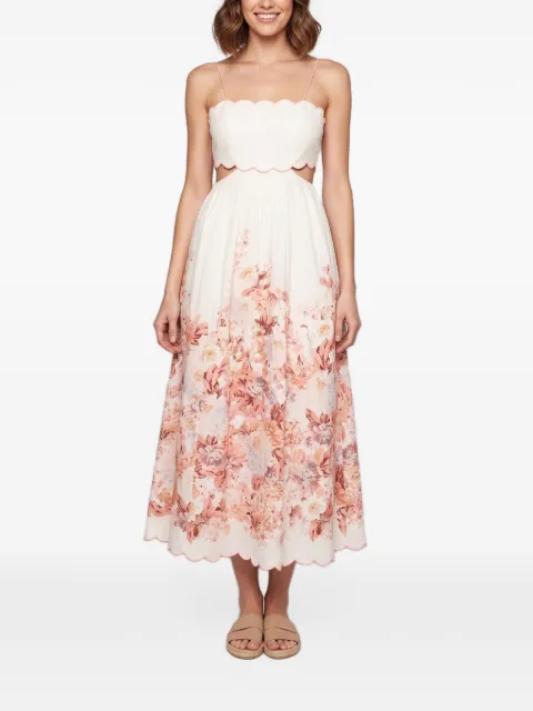 ZIMMERMANN Devi scalloped midi dress