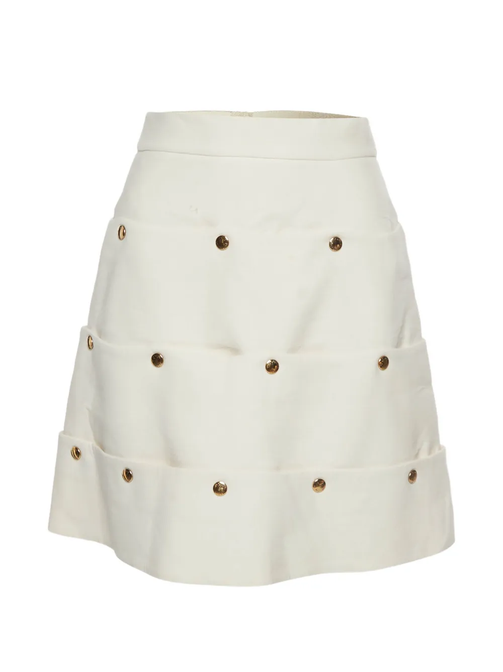 Louis Vuitton Pre-Owned snap-button wool mini skirt - Toni neutri