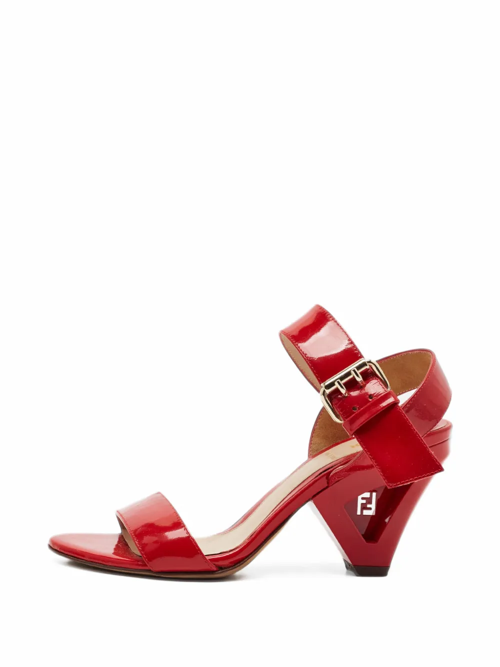 Fendi Pre-Owned ankle-strap leather heeled sandals - Rot