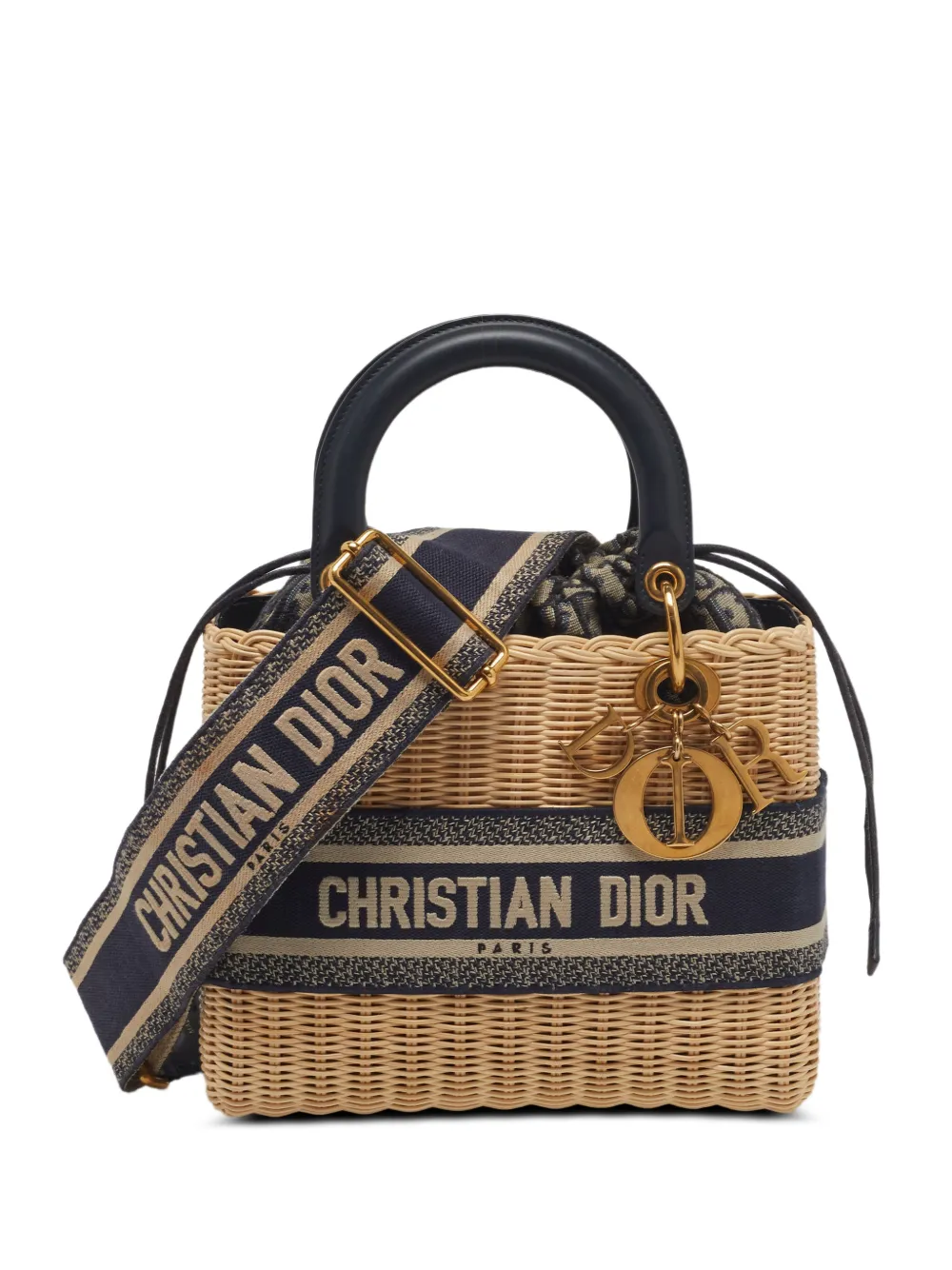 Christian Dior Pre-Owned 2022 medium Lady Dior wicker tote bag - Nude