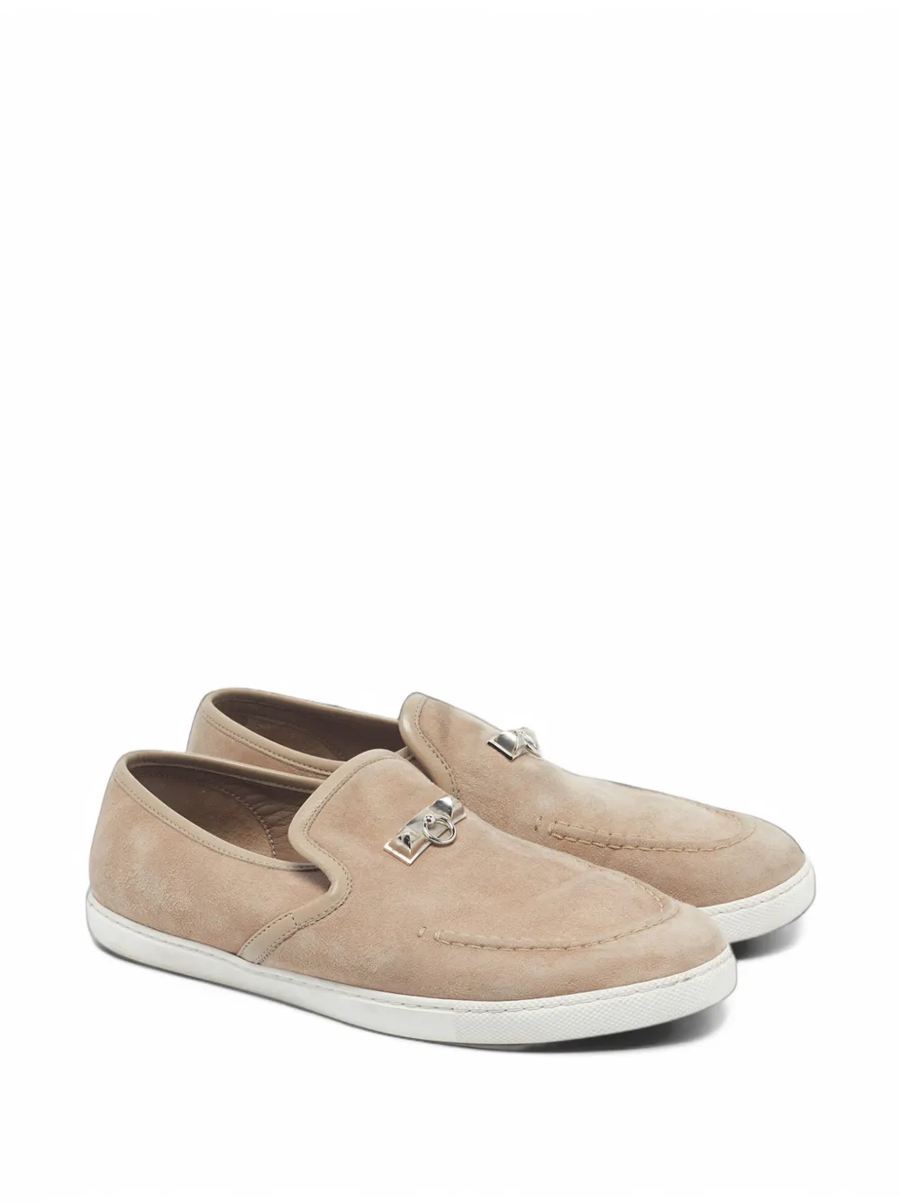 Hermès Pre-Owned Jour suede loafers - Nude