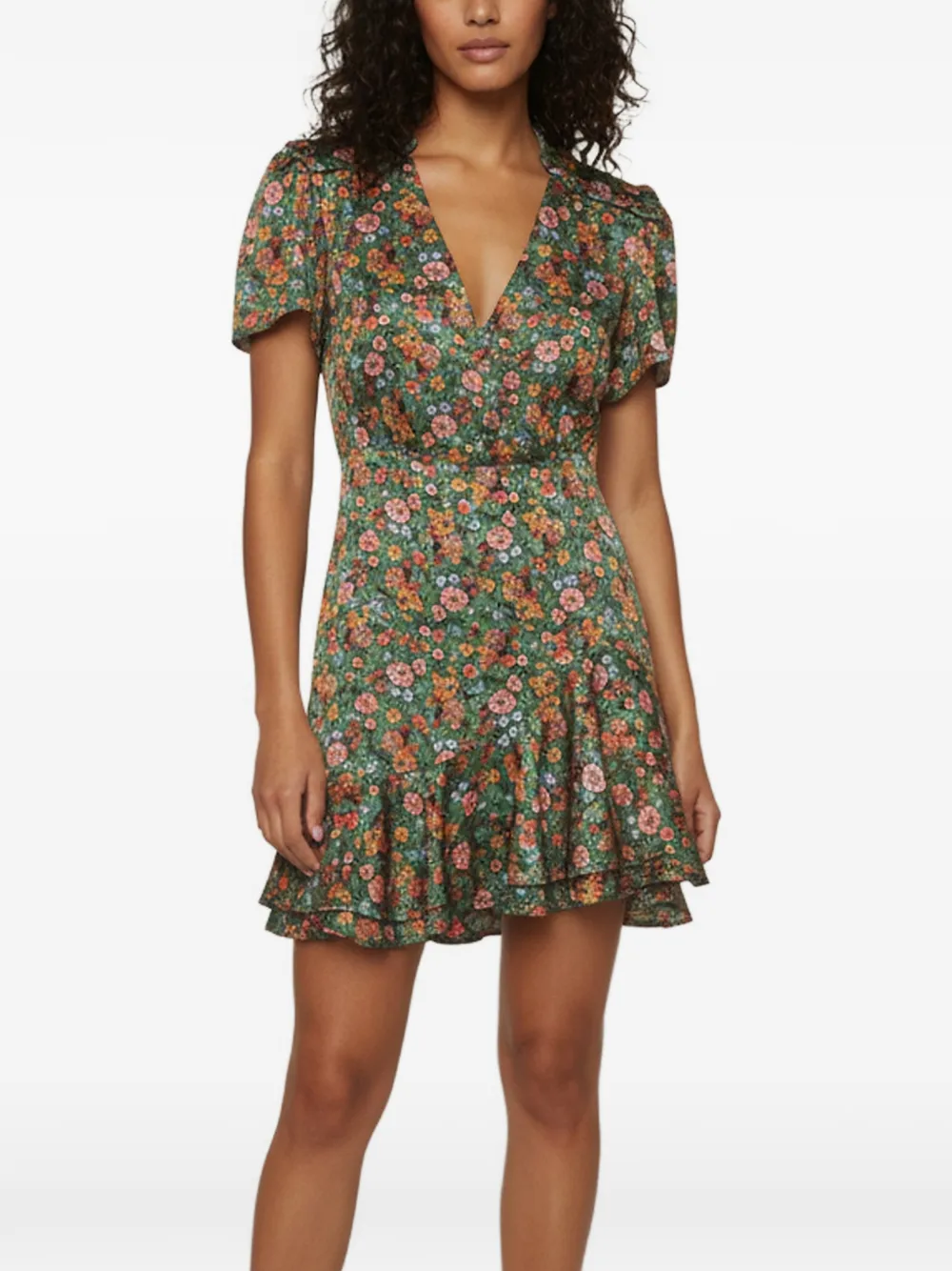 SANDRO Marta floral-print mini dress - Verde