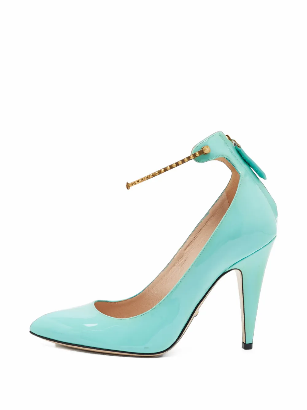 Gucci Pre-Owned Vernice Pumps mit Nieten und Knöchelriemen - Blau