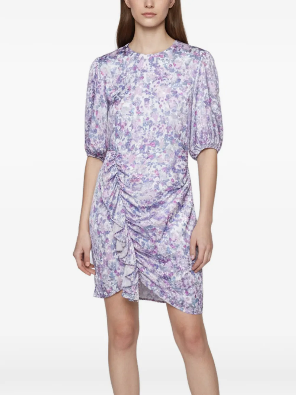 Maje Ruvard ruffled mini dress - Bianco