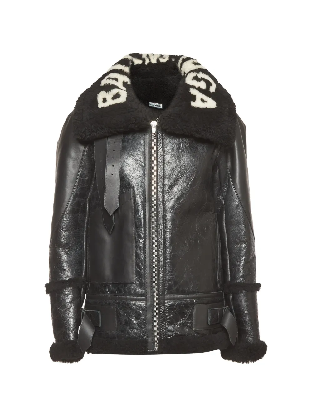 Balenciaga Pre-Owned Le Bombardier shearling-trim jacket - Schwarz