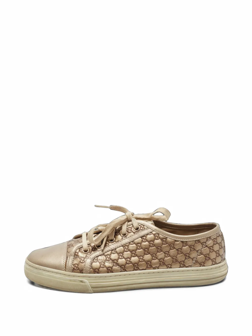 Gucci Pre-Owned GG leather sneakers - Gold