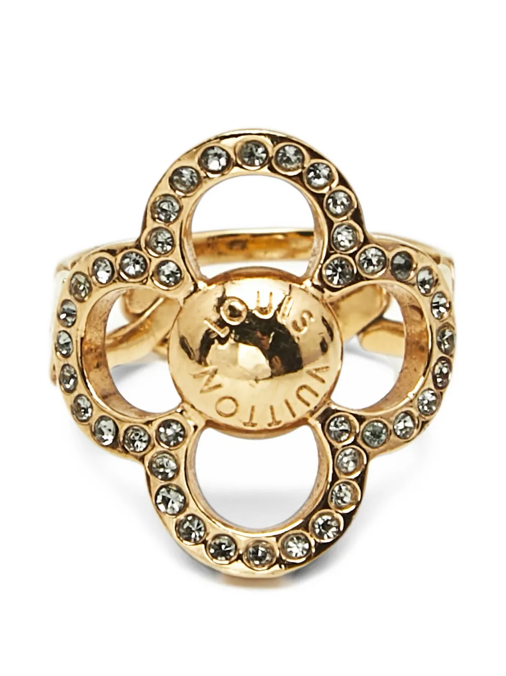 Louis Vuitton Pre-Owned flower crystal ring - Oro