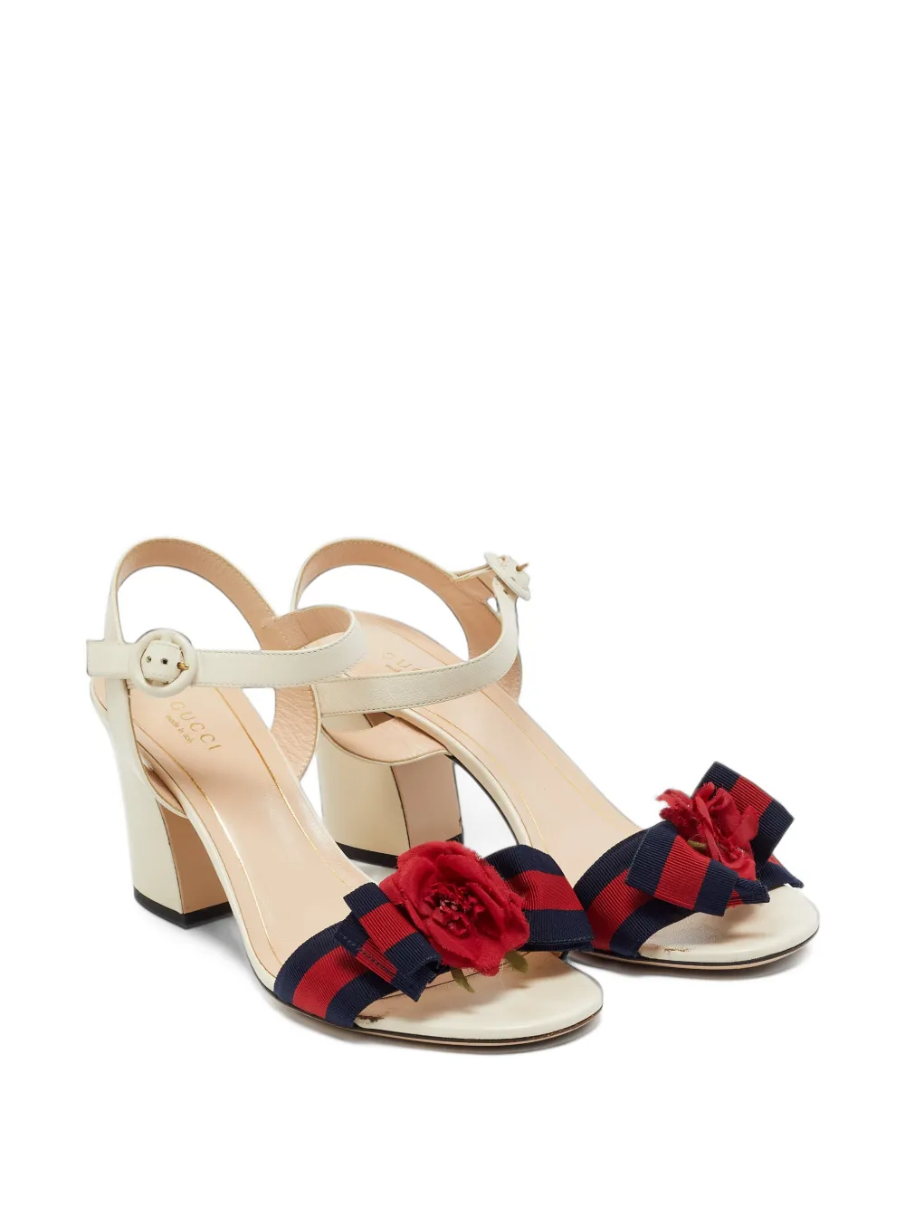 Gucci Pre-Owned flower bow sandals - Nude