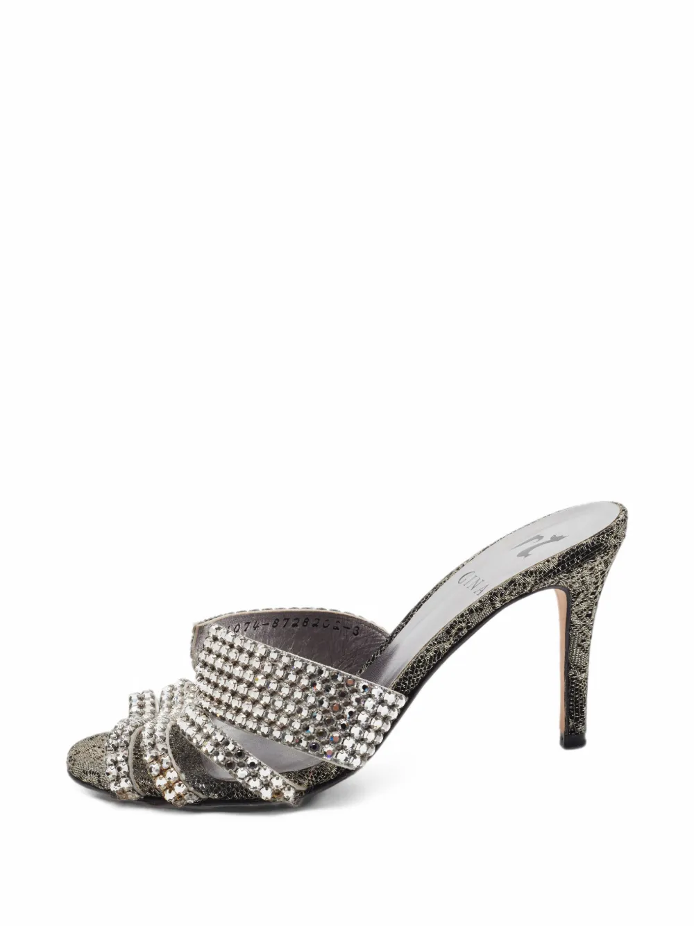 Gina crystal-embellished slide sandals - Silber