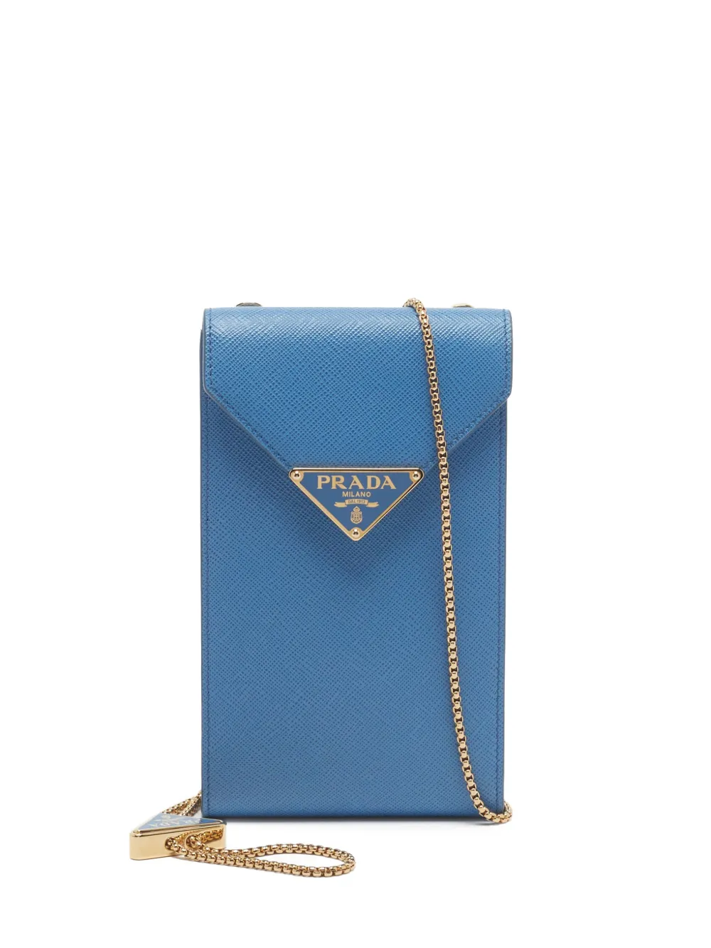 Prada Pre-Owned mini envelope saffiano leather phone bag - Blu