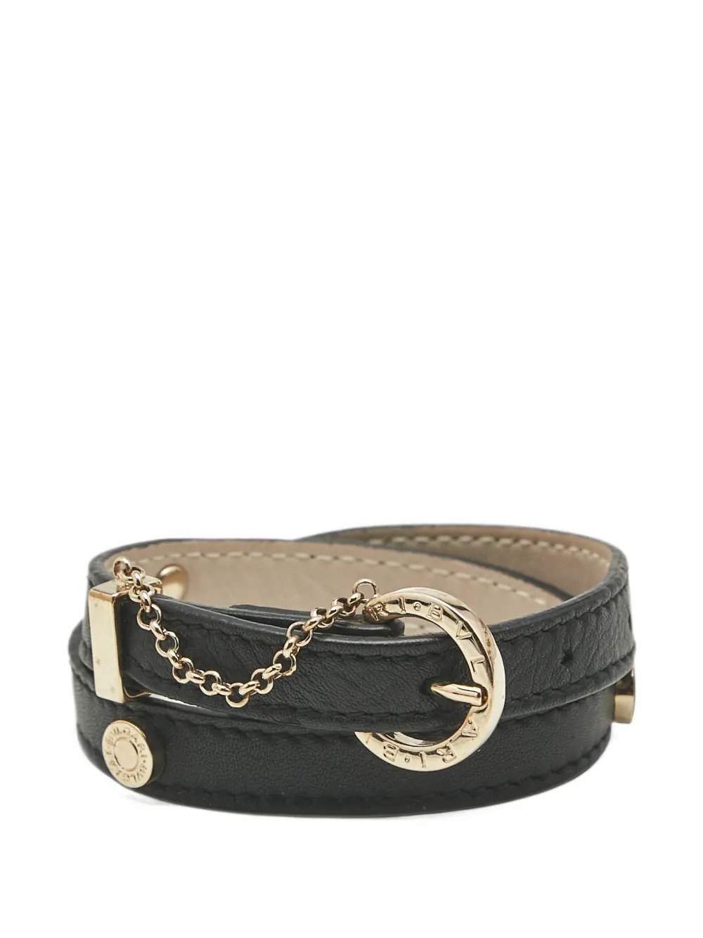 Bvlgari Pre-Owned leather wrap bracelet - Noir Bvlgari Pre-Owned leather wrap bracelet - Noir
