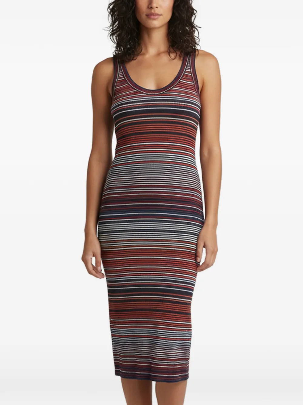 Missoni Pre-Owned striped rib-knit midi dress - Blu