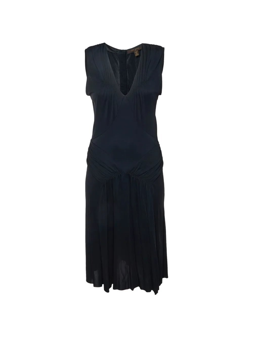 Louis Vuitton Pre-Owned ruched jersey midi dress - Nero
