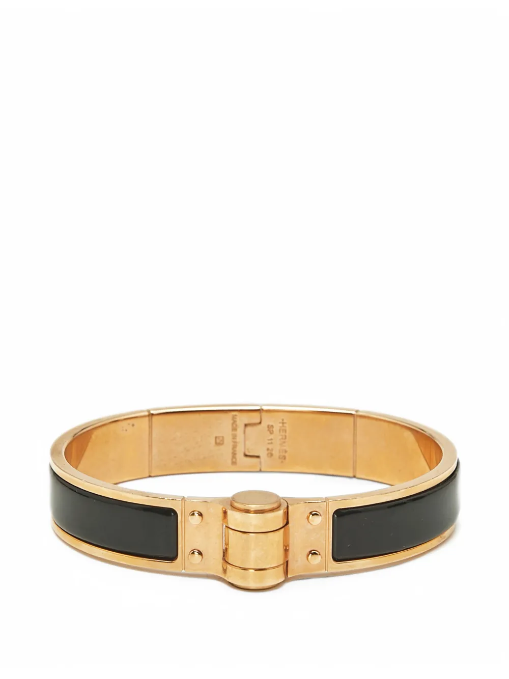 Hermès Pre-Owned hinged enamel bangle bracelet - Gold
