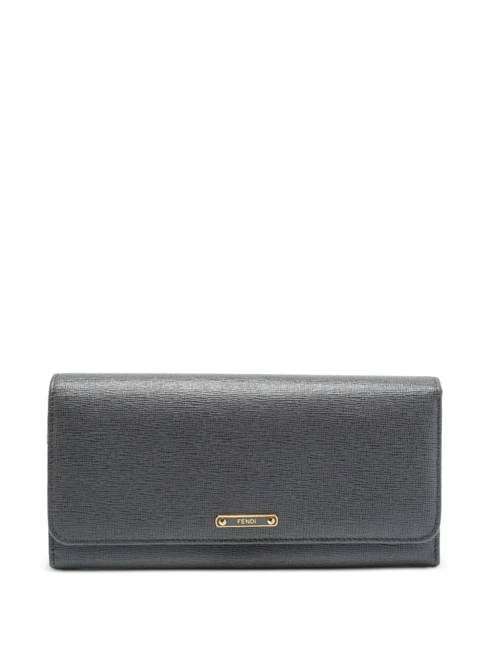 Fendi Pre-Owned 2013 Portemonnaie aus Leder mit Kreuzschraffur und Klappe - Grau